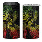 Aotearoa Moko Tribal Tattoo 4 in 1 Can Cooler Tumbler New Zealand Maori Penguin and Fantail Reggae Style