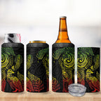 Aotearoa Moko Tribal Tattoo 4 in 1 Can Cooler Tumbler New Zealand Maori Penguin and Fantail Reggae Style