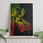 Aotearoa Moko Tribal Tattoo Canvas Wall Art New Zealand Maori Penguin and Fantail Reggae Style