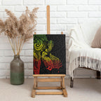 Aotearoa Moko Tribal Tattoo Canvas Wall Art New Zealand Maori Penguin and Fantail Reggae Style