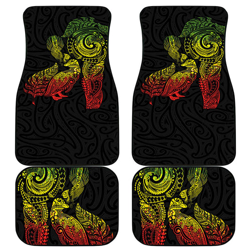Aotearoa Moko Tribal Tattoo Car Mats New Zealand Maori Penguin and Fantail Reggae Style