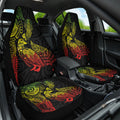Aotearoa Moko Tribal Tattoo Car Seat Cover New Zealand Maori Penguin and Fantail Reggae Style