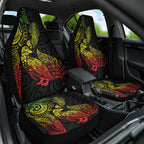 Aotearoa Moko Tribal Tattoo Car Seat Cover New Zealand Maori Penguin and Fantail Reggae Style