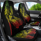 Aotearoa Moko Tribal Tattoo Car Seat Cover New Zealand Maori Penguin and Fantail Reggae Style