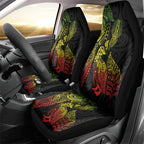 Aotearoa Moko Tribal Tattoo Car Seat Cover New Zealand Maori Penguin and Fantail Reggae Style
