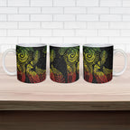 Aotearoa Moko Tribal Tattoo Ceramic Mug New Zealand Maori Penguin and Fantail Reggae Style