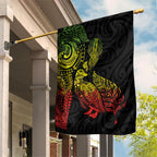Aotearoa Moko Tribal Tattoo Garden Flag New Zealand Maori Penguin and Fantail Reggae Style