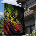 Aotearoa Moko Tribal Tattoo Garden Flag New Zealand Maori Penguin and Fantail Reggae Style