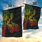 Aotearoa Moko Tribal Tattoo Garden Flag New Zealand Maori Penguin and Fantail Reggae Style