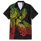 Aotearoa Moko Tribal Tattoo Hawaiian Shirt New Zealand Maori Penguin and Fantail Reggae Style