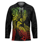 Aotearoa Moko Tribal Tattoo Hockey Jersey New Zealand Maori Penguin and Fantail Reggae Style