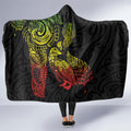 Aotearoa Moko Tribal Tattoo Hooded Blanket New Zealand Maori Penguin and Fantail Reggae Style