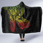 Aotearoa Moko Tribal Tattoo Hooded Blanket New Zealand Maori Penguin and Fantail Reggae Style