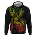 Aotearoa Moko Tribal Tattoo Hoodie New Zealand Maori Penguin and Fantail Reggae Style