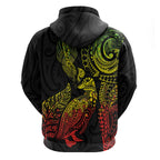 Aotearoa Moko Tribal Tattoo Hoodie New Zealand Maori Penguin and Fantail Reggae Style