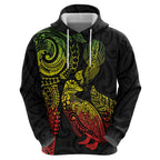 Aotearoa Moko Tribal Tattoo Hoodie New Zealand Maori Penguin and Fantail Reggae Style