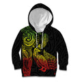 Aotearoa Moko Tribal Tattoo Kid Hoodie New Zealand Maori Penguin and Fantail Reggae Style