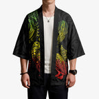Aotearoa Moko Tribal Tattoo Kimono New Zealand Maori Penguin and Fantail Reggae Style