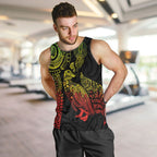 Aotearoa Moko Tribal Tattoo Men Tank Top New Zealand Maori Penguin and Fantail Reggae Style