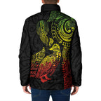 Aotearoa Moko Tribal Tattoo Padded Jacket New Zealand Maori Penguin and Fantail Reggae Style