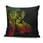 Aotearoa Moko Tribal Tattoo Pillow Cover New Zealand Maori Penguin and Fantail Reggae Style