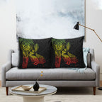 Aotearoa Moko Tribal Tattoo Pillow Cover New Zealand Maori Penguin and Fantail Reggae Style