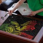 Aotearoa Moko Tribal Tattoo Puzzle New Zealand Maori Penguin and Fantail Reggae Style