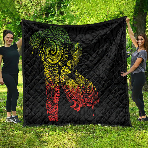 Aotearoa Moko Tribal Tattoo Quilt New Zealand Maori Penguin and Fantail Reggae Style