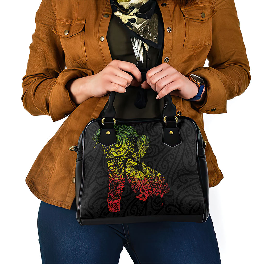 Aotearoa Moko Tribal Tattoo Shoulder Handbag New Zealand Maori Penguin and Fantail Reggae Style