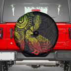Aotearoa Moko Tribal Tattoo Spare Tire Cover New Zealand Maori Penguin and Fantail Reggae Style