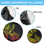 Aotearoa Moko Tribal Tattoo Spare Tire Cover New Zealand Maori Penguin and Fantail Reggae Style