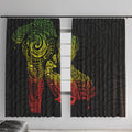 Aotearoa Moko Tribal Tattoo Window Curtain New Zealand Maori Penguin and Fantail Reggae Style