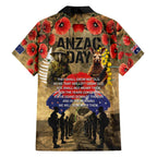 Australia and New Zealand ANZAC Day Hawaiian Shirt Kangaroo and Kiwi Bird Soldier-Honor and Remember Vintage Style