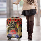 Australia and New Zealand ANZAC Day Luggage Cover Kangaroo and Kiwi Bird Soldier-Honor and Remember Vintage Style