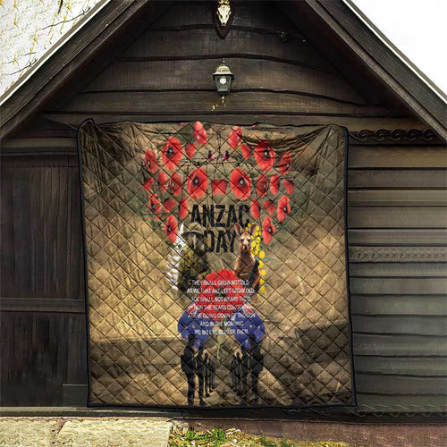 Australia and New Zealand ANZAC Day Quilt Kangaroo and Kiwi Bird Soldier-Honor and Remember Vintage Style