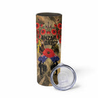 Australia and New Zealand ANZAC Day Skinny Tumbler Kangaroo and Kiwi Bird Soldier-Honor and Remember Vintage Style