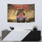 Australia and New Zealand ANZAC Day Tapestry Kangaroo and Kiwi Bird Soldier-Honor and Remember Vintage Style