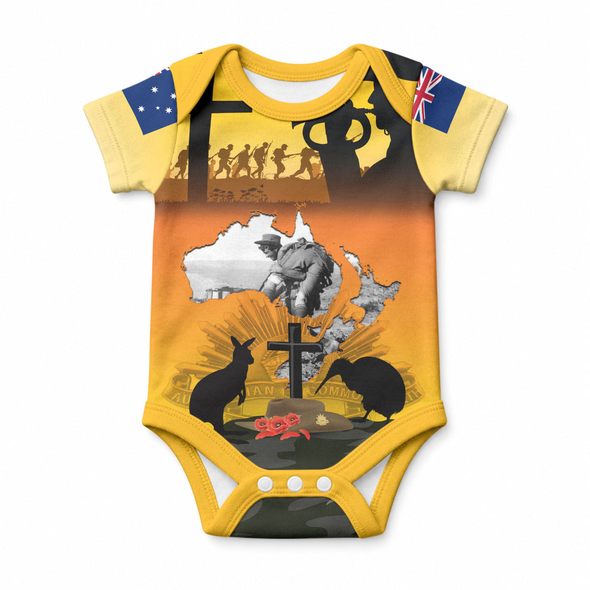 New Zealand and Australia ANZAC Day Baby Onesie
