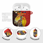 Australia and Papua New Guinea Together AirPods Case Bird-of-paradise and Kangaroo with Oro Tapa and Aboriginal Art Motifs - Aussie Hoodie