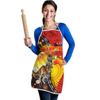 Australia and Papua New Guinea Together Apron Bird-of-paradise and Kangaroo with Oro Tapa and Aboriginal Art Motifs - Aussie Hoodie