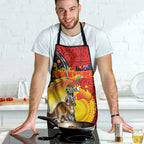 Australia and Papua New Guinea Together Apron Bird-of-paradise and Kangaroo with Oro Tapa and Aboriginal Art Motifs - Aussie Hoodie