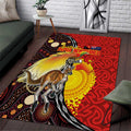 Australia and Papua New Guinea Together Area Rug Bird-of-paradise and Kangaroo with Oro Tapa and Aboriginal Art Motifs - Aussie Hoodie