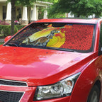 Australia and Papua New Guinea Together Auto Sun Shade Bird-of-paradise and Kangaroo with Oro Tapa and Aboriginal Art Motifs - Aussie Hoodie