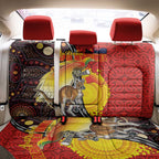 Australia and Papua New Guinea Together Back Car Seat Cover Bird-of-paradise and Kangaroo with Oro Tapa and Aboriginal Art Motifs - Aussie Hoodie