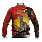 Australia and Papua New Guinea Together Baseball Jacket Bird-of-paradise and Kangaroo with Oro Tapa and Aboriginal Art Motifs - Aussie Hoodie