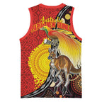 Australia and Papua New Guinea Together Basketball Jersey Bird-of-paradise and Kangaroo with Oro Tapa and Aboriginal Art Motifs - Aussie Hoodie