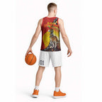 Australia and Papua New Guinea Together Basketball Jersey Bird-of-paradise and Kangaroo with Oro Tapa and Aboriginal Art Motifs - Aussie Hoodie