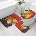 Australia and Papua New Guinea Together Bathroom Set Bird-of-paradise and Kangaroo with Oro Tapa and Aboriginal Art Motifs - Aussie Hoodie