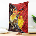 Australia and Papua New Guinea Together Blanket Bird-of-paradise and Kangaroo with Oro Tapa and Aboriginal Art Motifs - Aussie Hoodie