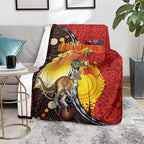 Australia and Papua New Guinea Together Blanket Bird-of-paradise and Kangaroo with Oro Tapa and Aboriginal Art Motifs - Aussie Hoodie